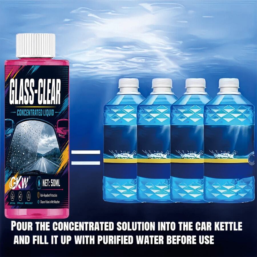 All-Season Car Windshield Washer Fluid, Powerful Oil Film, Bug Glue, Resin Remover, Anti-Rain, Clear Cleaning Liquid - 50ML - View 1