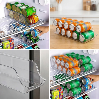 2 piezas Maximiza el espacio de tu refrigerador con esta caja de almacenamiento de una sola pieza - ¡Perfecta para almacenar latas, bebidas y talla grande!