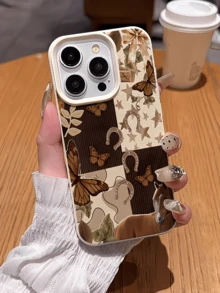 1件 白色秋季蝴蝶馬尾個性化極簡全包覆 TPU 防震手機殼，適用於 Apple 17 16 15 14 13 12 11 Pro Max Air 及系列 - 彩色 - 查看 2