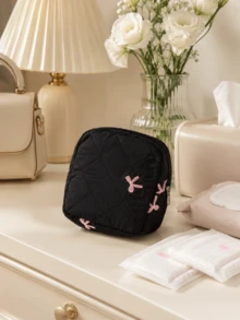 Quilted Sanitary Pad Storage Pouch, Portable Feminine Hygiene Organizer Bag For Period Essentials, Travel And Daily Use - Multicolor - View 9