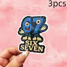 1pc/3pcs Magic Book Illustration Stickers, 67 Six Seven Italian Brainrot Game Sticker - Waterproof Durable Vinyl Decal With Strong Adhesive, Vibrant Cartoon Character Design For Cars, Laptops, Laptop Decoration, Playful Design, Highquality Print - Multicolor - View 17