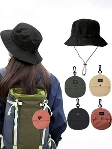 1 chiếc mũ xô mỏng chống nước ngoài trời, có thể gấp gọn, mũ che nắng unisex, mũ câu cá chống tia UV, dùng cho đi biển và du lịch - A - Xem 1