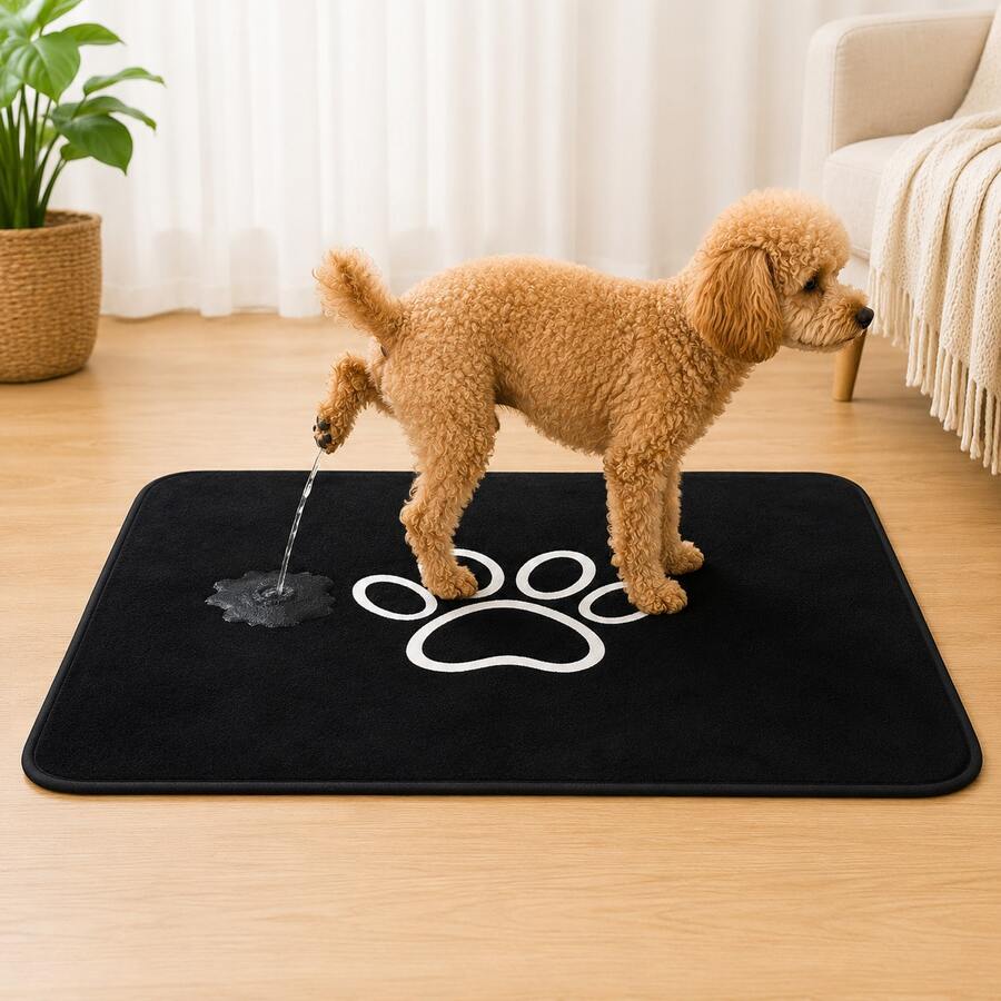 Washable Pet Pee Pad, Reusable Waterproof Dog Pee Pad, Super Absorbent Pet Potty Training Mat With Leakproof Backing For Dogs, Puppies, Crates, Sofa & Floor - Black - View 1