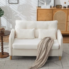 Sofa Beige Made Of Wood For Living Room - 米色 2 人座 - 查看 10