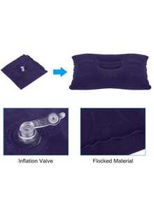 PVC Flocked Inflatable Pillow, Super Soft Foldable Air Pillow For Travel, Camping, Back To School, Easy Inflation, Camping Sleeping Bag Nap Pillow, Hiking Backpack Inflatable Pillow, Self-Inflating Rectangular Pad, Fabric Soft Neck And Waist Support Pillow - Multicolor - View 9