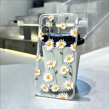 1PC Minimalist Fresh Daisy Flower Transparent Soft Phone Case - Multicolor - View 2