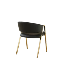 Set Of 2 Dining Chairs In Black PU Leather, Luxurious Gold Metal Frame, Modern Minimalist Chair With Backrest, Suitable For Dining Room & Living Room - Black - View 9