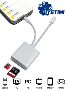 قارئ بطاقات USB C، محول قارئ بطاقات TF SD نوع C 2 في 1، قارئ بطاقات ذاكرة خارجي محمول لهاتف أندرويد والكمبيوتر المحمول والكاميرا - مشاهدة 1