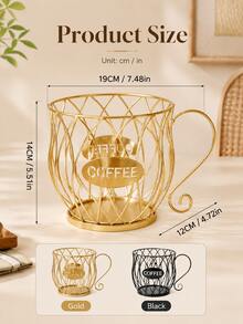 Coffee Capsule Storage Box, Unisex, Wide Mouth Countertop Space-Saving, Elegant Coffee Cup Basket, Can Store Espresso Capsules, Fruit, Suitable For Kitchen Cabinets, Office, Tea Room, Desktop Display, Thanksgiving Christmas Gift - Multicolor - View 10