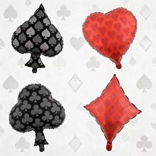 4pcs Dice Poker Style Balloons, Foil Balloons, Suitable For Friends Gathering And Party Decoration, Suitable For Christmas And Birthday Party, Dice Poker Style Decorative Balloons Random Style Sent - View 3