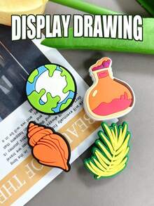 28 Pieces / Sets. The Green And Orange Summer-Themed Decorative Buttons Are Suitable For DIY Making Of Slip-On Shoes And Make Great Gifts For Friends. - Green - View 6