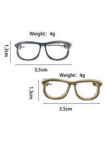 Juego de 2 piezas de broches con forma de gafas de dibujos animados lindas, adecuado para decoración de mochilas y chaquetas - Multicolor - Ver 5