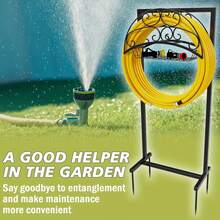 Heavy Duty Freestanding Garden Hose Holder, Detachable Metal Water Hose Storage Rack, Large Capacity Hose Stand Holds Up To 150 FT Standard Garden Hose, Stable Outdoor Pipe Organizer For Yard Patio Lawn Backyard - Upgrade 4-prong Water Hose Stand - View 11
