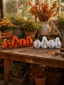 FALL Pumpkin Garden Decor Set, Autumn Harvest Outdoor Yard Ornament, Mini Pumpkin Figurines For Porch Patio Balcony Planter, Halloween Thanksgiving Garden Statue, Farmhouse Fall Yard Decoration - A - View 4