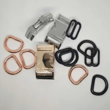 1Set/2Sets Metal Slider D-Ring Release Buckle For Pet Dog Collar Paracord Sewing Accessories Connector Hardware - Multicolor - View 6