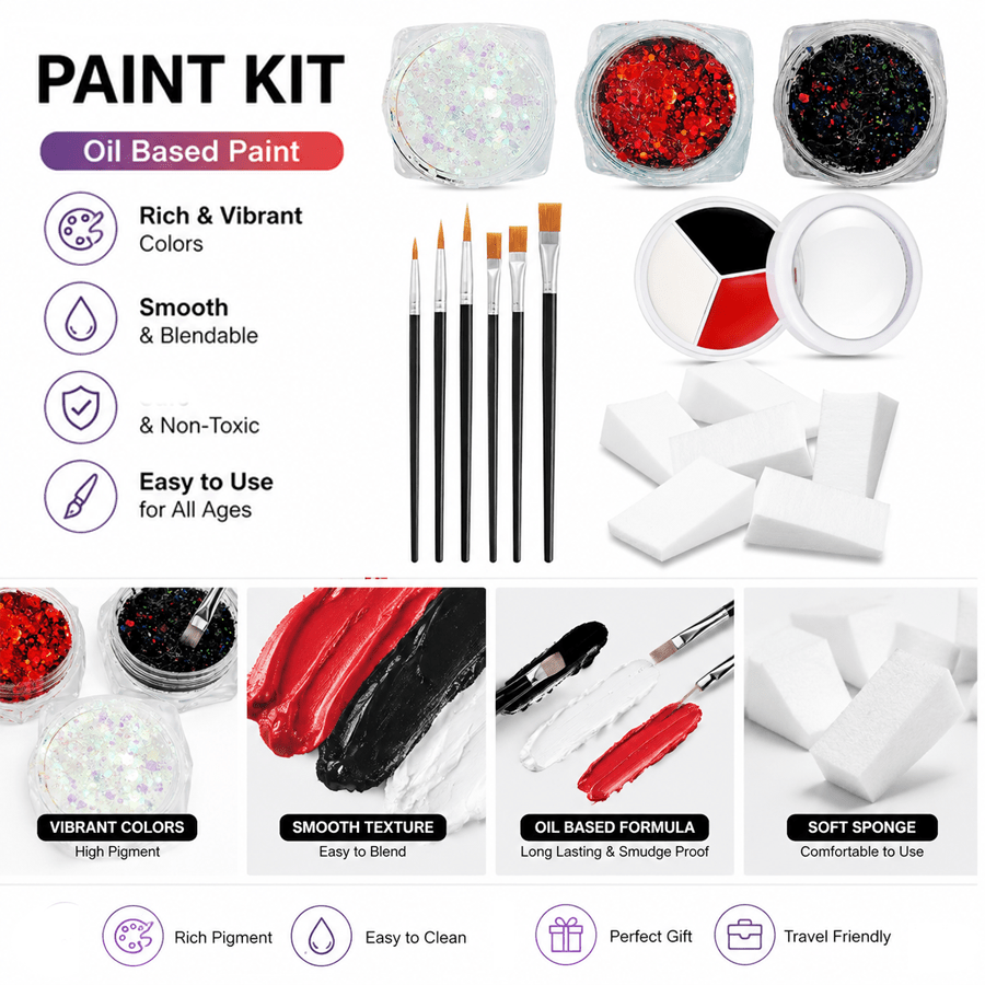 Caja redonda negra, blanca y roja, pasta de pintura a base de aceite, pintura especial para pintar, pintura DIY de alta reproducción de color lavable