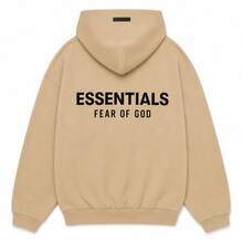 Fear Of God Essentials Fleece Hoodie (FW24) Unisex - Sand - View 4