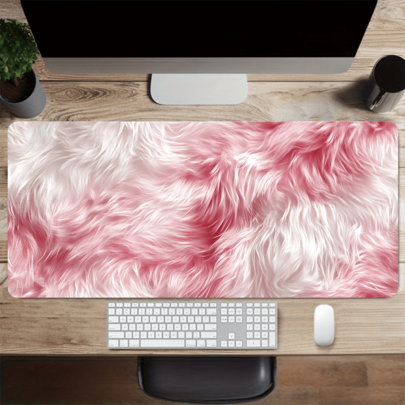 1 Peça Tapete de Mesa Longo com Degradê Rosa de Pele Sintética Macia, Mouse Pad Extra Grande Impermeável e Espesso para Estudante e Escritório, Rosa Suave Atmosférico