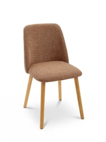 Goeurvant Modern Ergonomic Dining Chair With Curved Backrest - Set Of 2 / Set Of 4 / Set Of 6 - Brown/Chenille - View 5