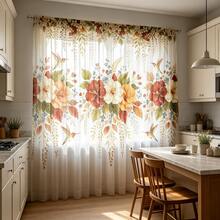 1 buah Tirai Tipis Cetak Digital, Motif Botani Camellia dan Burung Kolibri Vintage, Gaya Retro Pedesaan Amerika, Desain Kantong Batang, Cocok untuk Dekorasi Kamar Tidur, Dapur, dan Ruang Tamu, Poliester - MultiWarna - View 12