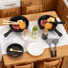 Miniatur Dapur Rumah Boneka dengan Peralatan Masak Realistis, Model Makanan, Wajan Realistis, Steak, Pasta, Botol Minyak, Cocok untuk Adegan Dapur Rumah Boneka, Model Restoran, Model Dapur Mainan, Dekorasi Adegan Miniatur - Beraneka warna - View 2