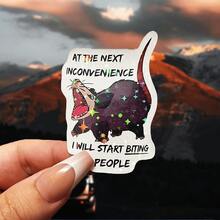 Funny Screaming Raccoon Vinyl Sticker - "Next Time I'll Start Biting" - Self-Adhesive Toilet Lid And Tank Sticker, Suitable For Bathroom Decor - Cute And Quirky Gift Idea, Toilet Lid Sticker | Amusing Graphic Sticker | Decoration, Toilet Sticker - Multicolor - View 1
