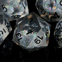 Liquid Core Dice Set, Multi-Sided Sharp Edge Resin Liquid Dice, Role-Playing Game Dice, Gift For Game Enthusiasts - Multicolor - View 1