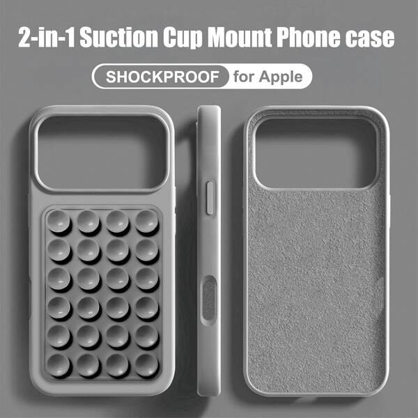 2-In-1 Double-Sided Silicone Suction Cup Phone Case, Compatible With IPhone 17ProMax 16ProMax 17 16 15 14 13 Pro ProMax, Protective Phone Shell