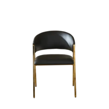 Set Of 2 Dining Chairs In Black PU Leather, Luxurious Gold Metal Frame, Modern Minimalist Chair With Backrest, Suitable For Dining Room & Living Room - Black - View 11