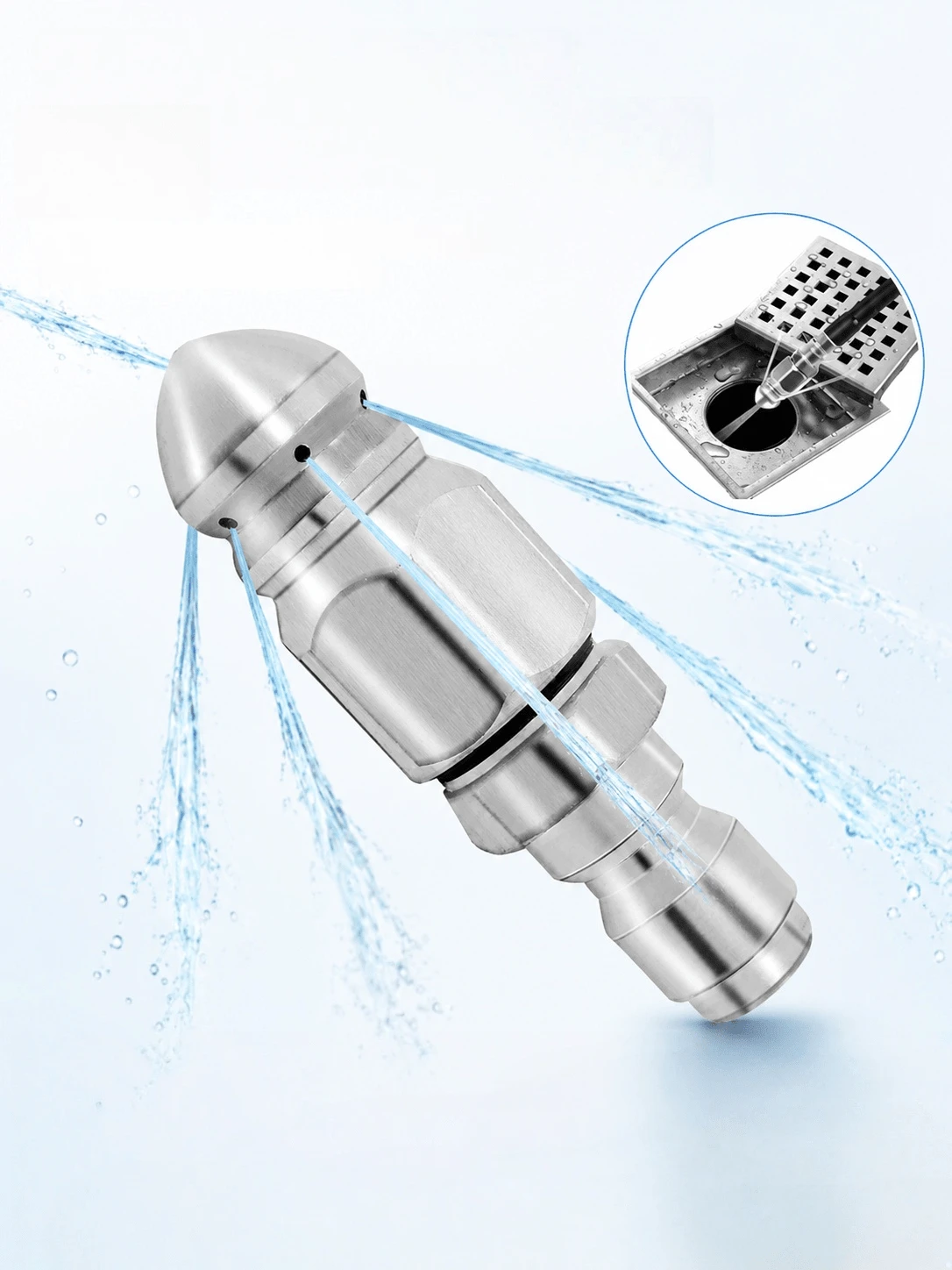 Sewer Injector Nozzle 1/4'' Quick Connect Drain Cleaning Nozzle Water Jet High Pressure Sprayer Nozzle To Clean Sewer - A - View 1