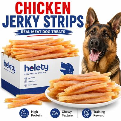 helety Chicken Jerky Dog Treats, High-Protein Chewy Snacks, For Training And Rewards