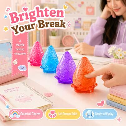 6pcs Random Color Premium Crystal Water Drop Squeeze Toys For Kids, Soft And Bouncy Texture Stress Relief Gadget, Glitter Jelly Palm Squeeze Toy, Parent-Child Interactive Sensory Training Educational Gift, Birthday Party Favor Return Gift, Desk Decor Ornament, Colorful Healing Small Gift, Back To School Reward Surprise