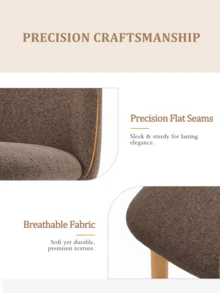 Goeurvant Modern Ergonomic Dining Chair With Curved Backrest - Set Of 2 / Set Of 4 / Set Of 6 - Mocha Brown - View 3