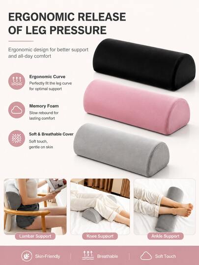 Memory Foam Leg Pillow, Adjustable Support For Knee, Back And Ankle, Relieves Sciatica And Hip Pain, Suitable For Side Sleepers, Pregnant Women, Post-Surgery Recovery, Travel, Office Use, Gift For Mom, Nurses, Runners, Valentine's Day, Mother's Day