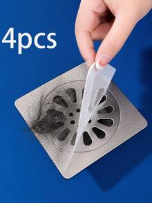 30 piezas/10 piezas/4 piezas Pegatinas autoadhesivas desechables para filtro de desagüe de baño y ducha, atrapacabello, evita la obstrucción por cabello, bloquea insectos y olores, almohadillas de filtro de desagüe fáciles de usar - A - Ver 10