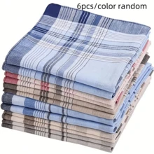 3/6pcs/Stylish Distressed Sweat-Absorbent And Stain-Resistant Handkerchief, Soft Suit Pocket Square Sweat Towel, Vintage Retro Small Square Handkerchi - Multicolor - View 12