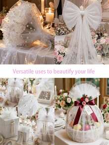 1pc White/Black Pearl Tulle Mesh Fabric, DIY Gauze For Table Runner, Ceremony Backdrop, Home Decor, Room Decoration, Birthday Party Decor And Valentine's Day Ceremony Arrangement, Creating Romantic Atmosphere - A - View 7