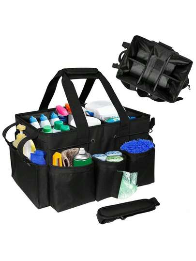 10pcs Large-Capacity Multi-Functional Storage Bags, Portable Crossbody & Handheld Organizer For Outdoor Camping, Sports, Household.Cleaning Supplies Storage Organizer Bag, Crossbody Sanitary Cleaning Kit, Household Cleaning Items Storage Basket