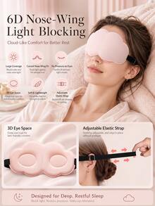 3D Wolken-Schlafmaske, geeignet für Seitenschläfer Frauen und Männer, 100% lichtundurchlässige Schlafmaske, lichtblockierende 3D Memory Foam Schlafmaske, mit verstellbarem elastischem Band, null Augendruck weiche und atmungsaktive Augenmaske, Reise Nickerchen Nachtnutzung Augenmaske - Verschiedenfarbig - Übersicht 7