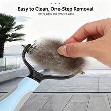 1pc 2 In 1 Pet Grooming Rake Stainless Steel Undercoat Brush Dematting Deshedding Comb Ergonomic Reusable Design Gentle On Pet Skin Prevent Irritation Summer Hair Care Tool For Cats Dogs Household Daily Pet Fur Cleaning Essential Supply Gift - Multicolor - View 4