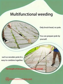 1pc Manual Weeding Tool: Long-Handled Crevice Weeder And Wire Brush For Home Gardening. This Multi-Purpose Tool Cleans And Maintains Lawns And Gardens, Efficiently Clearing Weeds, Debris And Moss From Ground Surfaces And Brick Gaps. - Multicolor - View 3