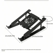 Adjustable Laptop Cooling Stand, Foldable Laptop Cooler Pad With Height Adjustment, High Airflow Low Noise, Suitable For Home Or Office, Portable Cooling Base - View 5