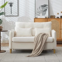 Sofa Beige Made Of Wood For Living Room - 米色 2 人座 - 查看 9
