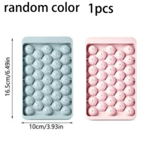 1 pieza de color al azar de plástico hielo minimalista 33 cuadrícula Molde de bola de hielo con Tapa para casa - Multicolor - Ver 9