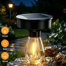 1/2pcs Solar Powered Replacement Light Head, Suitable For Outdoor Garden, Automatic Switch, Charges By Day, Compatible With Hanging Lamp/Street Light/Table Lamp Accessories - Large Replacement Light Bulb - View 2