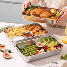 1pc/3pcs Tiramisu Box Stainless Steel Tray, Popular Cake Container, Special Mold, Suitable For Fruit, Meat, Vegetables, Easy To Clean, Suitable For Refrigerator, Freezer And Food Cabinet Storage - View 4