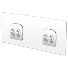 No-Drill Strong Adhesive Hook Bathroom Shelf Sticker Brushed Transparent Clip Seamless Claw Hook Accessory - Double Claw Hook - View 1