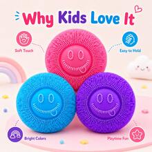 3 Colors Optional Smiling Face Soft Spiky Sensory Ball Toy, Soft Tactile Interactive Small Toy, Children's Hand Sensory Training Toy, Birthday Party Favor, Classroom Reward Gift - Multicolor - View 4
