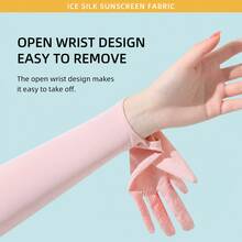 Women's Ice Silk Sun Protection Arm Sleeves, Touchscreen Non-Slip Long Thin Breathable UV Protection Gloves, Suitable For Summer Driving Cycling Outdoor, Hot-Selling Popular Item - Multicolor - View 6