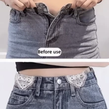 6/12Pcs Lace Denim Jeans Waist Extender, 2 Styles Vintage Sew-On Waistband Extender Buckle, Adjustable Waist Extender, Suitable For Women's Skirts, Shorts - Multicolor - View 8